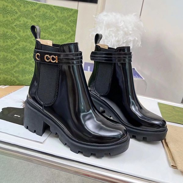 Tasarımcılar Boot Woman Martin Boots Combat Cowboy Boot Kış Platformu Botlar Siyah Deri Giden Tuval Biker Seyahat Kalın Dip