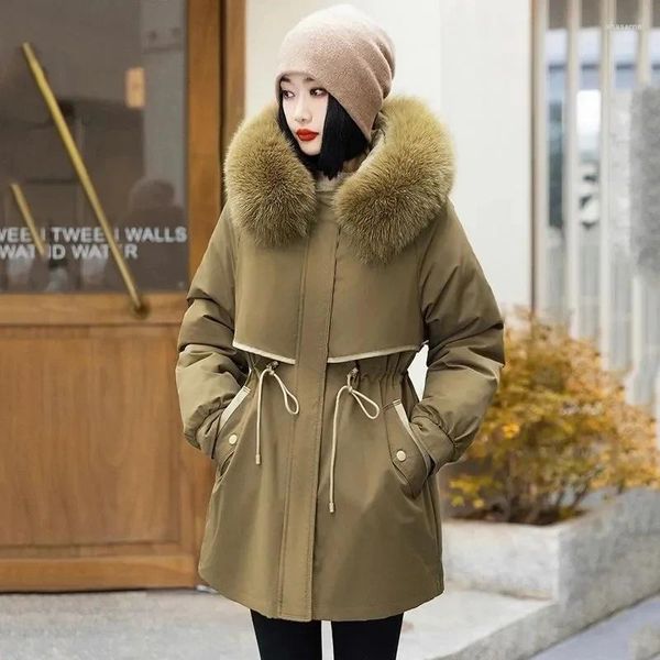 Trench da donna Winter Pai Overcome Giacca imbottita in cotone da donna Fodera rimovibile in due pezzi Parka lungo Cappotto imbottito in cotone caldo da donna