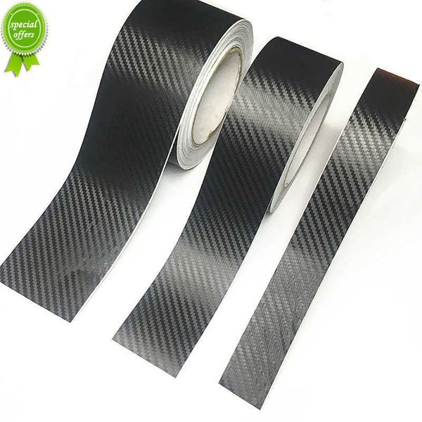 3D Nano Carbon Fiber Car Sticner Pasta Protetor Strip Auto Door Sill Mirror Late