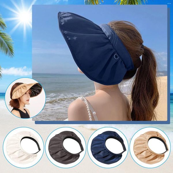 Cappelli a tesa larga Berretto da baseball con cinturino lungo Cappellino da sole da donna Vuoto da spiaggia estivo alla moda per uomo all'aperto