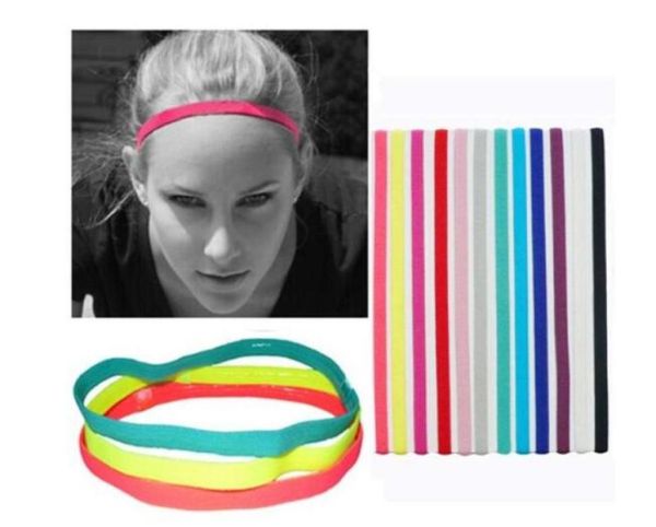 Elastik Kauçuk Saç Band Spor Head Bandı Moda Beyzbol Erkek Yoga Erkekler Futbol Siyah Renkli İnce Saç Bantları Spor Headb5205242