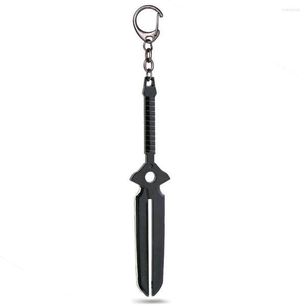 Anahtarlıklar siyah anahtar zincirinden daha koyu metal kılıç 12 cm kolye anahtar çanta çantası cazibe zinciri llaveros anime takılar