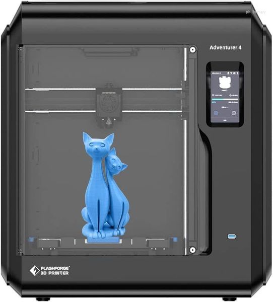 Impressoras 2023 FlashForge Adventurer 4 3D Impressora Levelless com Raplo de Remossa de Remossa Pendurada Bico de Temperatura Grande HD embutido
