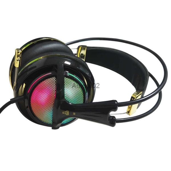 Fones de ouvido para celular Xibter Gaming Headset Estéreo Clear Bass Iluminação RGB com fio sobre a orelha Faixa de cabeça para PC Fones de ouvido para jogos com microfone com cancelamento de ruído YQ231120