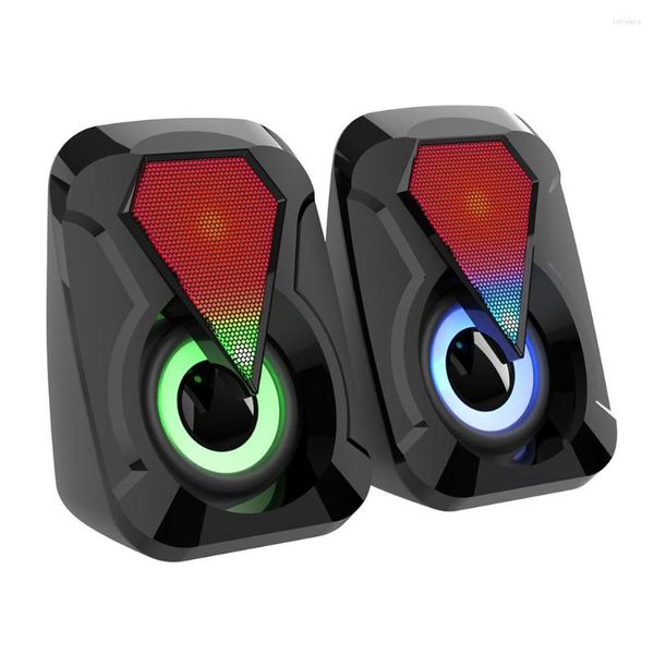 Alto -falantes combinados Mini Bass Bass Audio Speaker PC Laptop Desktop Computador Multimídia RGB Acessórios para jogos leves Media Player Player Player