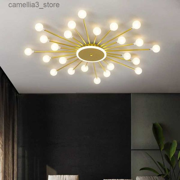 Luzes de teto modernas lustres de teto de vidro iluminação lustre para sala estar quarto cozinha led luz interior luminária luzes q231120