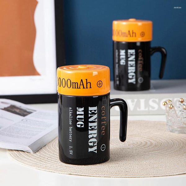 Canecas Creative Battery Modeling Cup Ceramic 3D Novel exclusivo da internet celebridade caneca de caneca