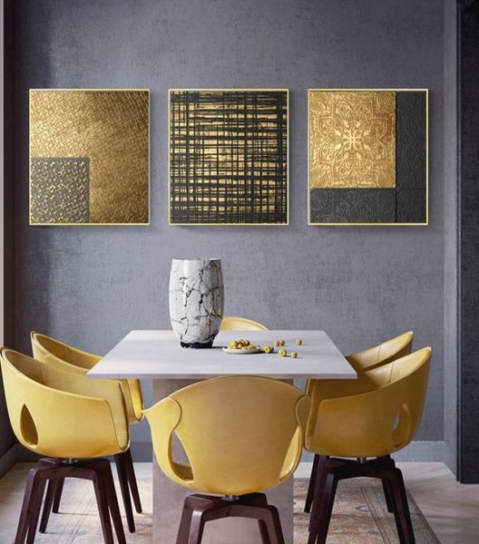 Geometria astratta dell'oro Nordic Canvas Painting Picture Modern Home Decor Wall Art Poster Retro Stampa Immagini di lusso per la decorazione domestica3473479