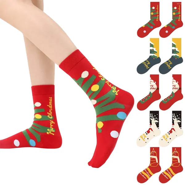 Herrensocken Weihnachten für Männer und Frauen Mitte der Wade Herbst Winter Japanisches süßes Strumpfband mit hoher Taille Loyalitätsoutfit