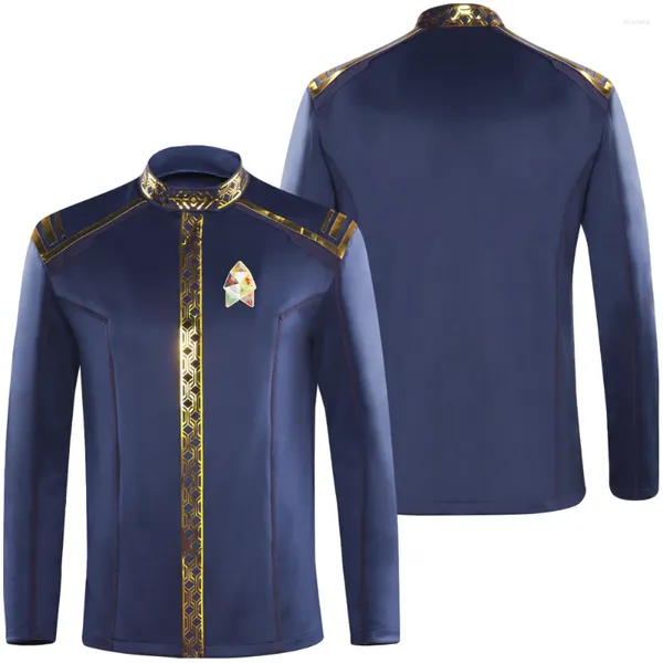 Мужские футболки «Странные миры», косплей «Спок», синяя куртка, униформа для взрослых, мужской костюм «Фантазия», толстовка, карнавальный костюм на Хэллоуин
