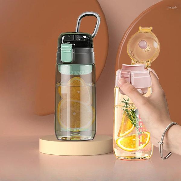 Garrafas de água portátil plástico drinkware para senhoras copo saltando esportes chaleira fitness garrafa de alto valor 500-650ml