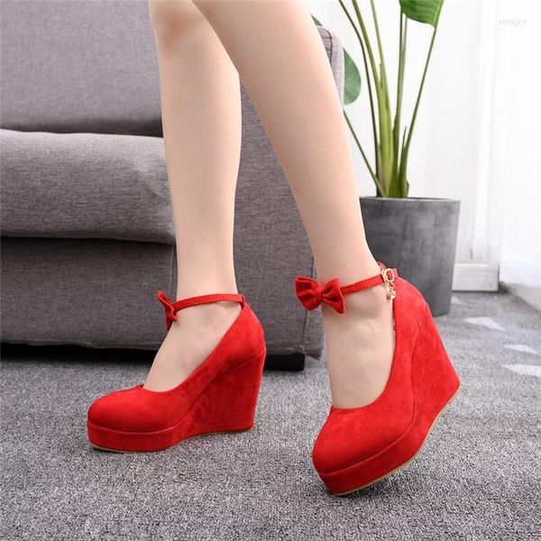 Abendschuhe Schleife Damen Absatzpumps Plateau Keil Schwarz Für Damen Absätze Große Größe Rot Wedges Plateau Frau