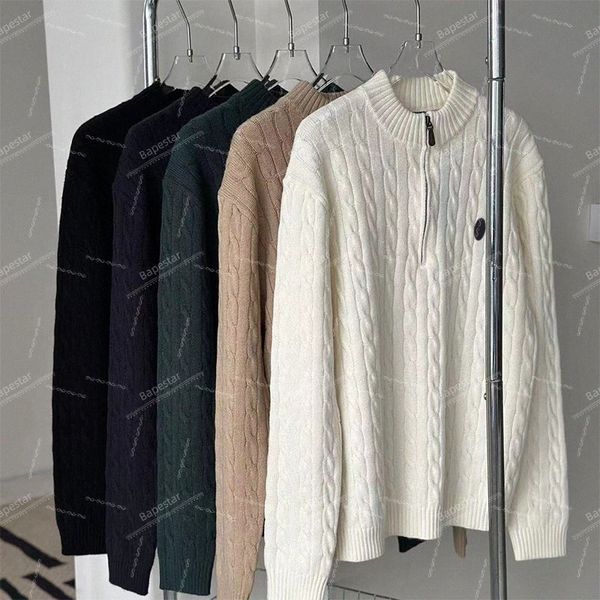 Kadın Sweaters Kış Tasarımcı Sweaters Hoodies Sıradan Polo Sweatshirtler Yuvarlak Boyun Twist Twist Pullover Pony S Nakış HARDIGAN