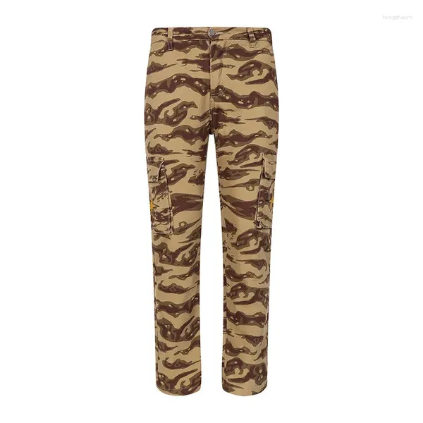 Herren Jeans 2023 Design Lässige Mode Khaki Rot Camouflage Overalls Lila High Street Hosen Für Männer