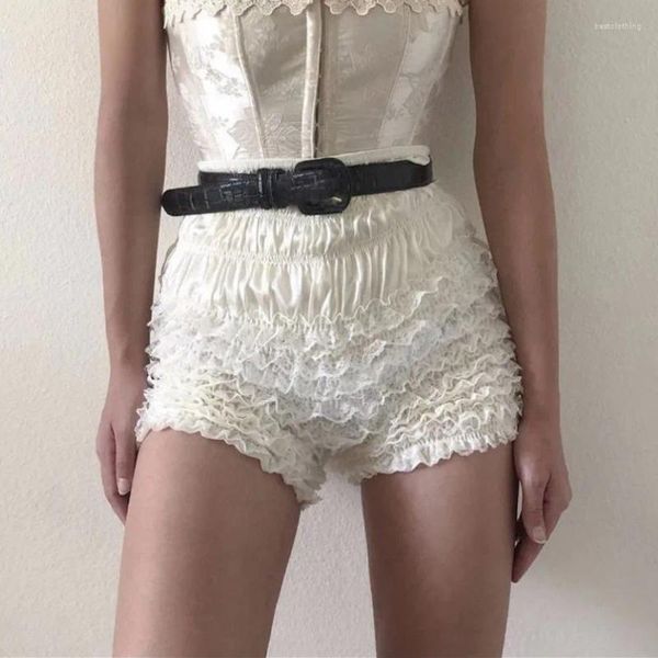 Damen-Shorts, Gaono, Spitzenbesatz, geschichtete Rüschen-Bloomers, süße Lolita-Kürbis-Hosen, Pettipants, Y2K-Streetwear