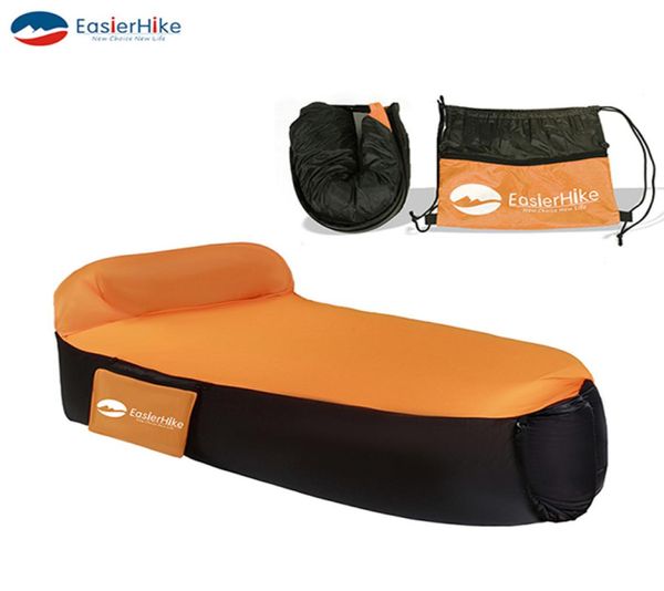 1 Stück aufblasbarer Sofa-Schlafsack und integriertes Kissen für den Außenbereich, reißfeste Beschichtung, wasserdichtes Polyester-Material, tragbar, 5420849