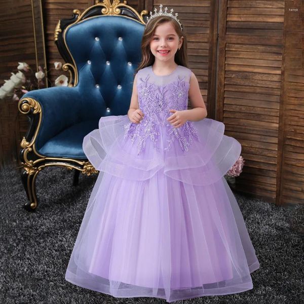 Abiti per ragazze 5-14 anni Ragazze per bambini Abito da ballo floreale Abito da ballo Principessa Damigella d'onore Matrimonio Bambini Tutu da sera Costume di NATALE