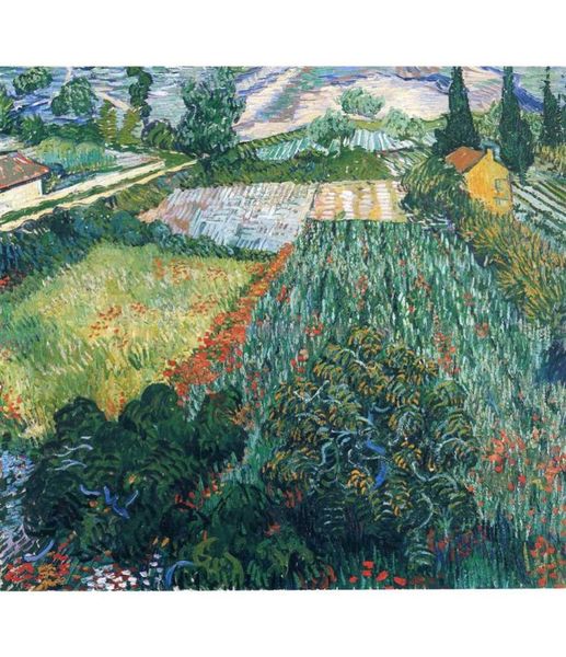 Arte em tela pintada à mão Vincent Van Gogh Pinturas Campo com Papoilas para decoração de parede8814260