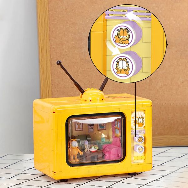 Blocchi Cartoon Cats Building Television Cat Anime Figure Mini Bricks 1056PCS Educazione Giocattoli assemblati per bambini Regali di Natale 231120