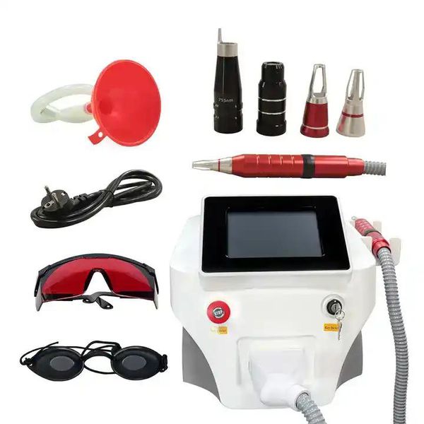 Mais novo portátil 1064nm 755nm 532nm q comutado remoção de tatuagem pico laser máquina preços clareamento da pele picosegundo laser remoção de pigmento tratamento de acne