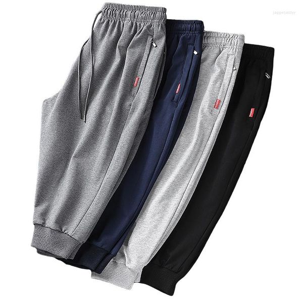 Herren Shorts Sommer Reißverschlusstaschen Sweatshorts Herren Sportbekleidung Kurze Reithose Joggerhose Caprihose Herren Solide Baumwolle Lässig Plus Größe 8XL