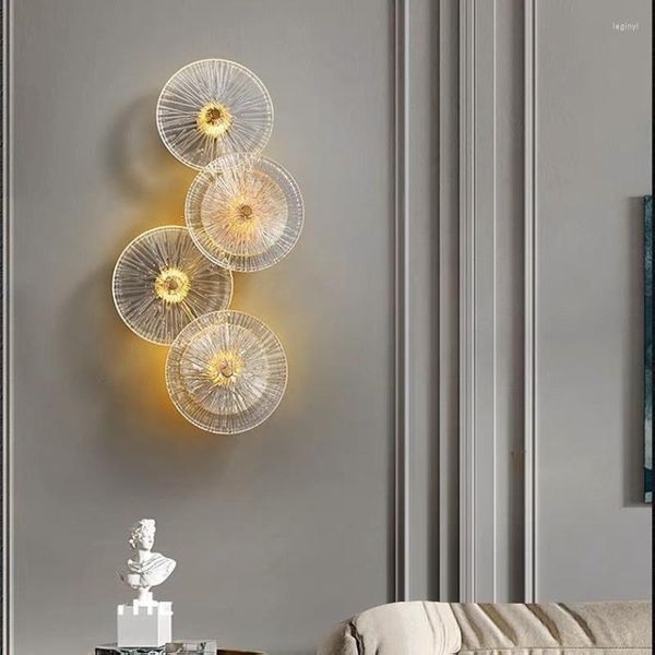 Lampada da parete LED dimmerabile Bark Texture Glass Gold Light Fixture Trend Lustre Luci corridoio Apparecchio di arredamento per la casa di lusso