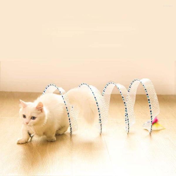 Brinquedos de gato brinquedo tipo de armazenamento dobrável túnel rolando dragão de dragão de dragão provocação