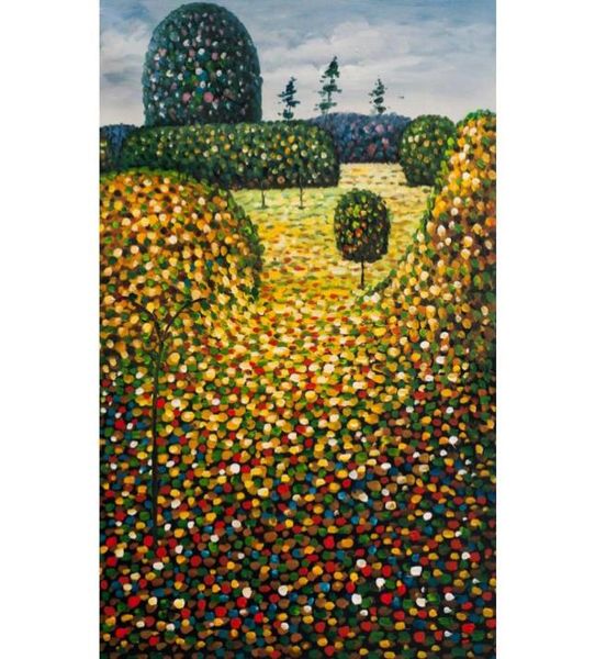 Gustav Klimt Reproduktion Gartengemälde Öl auf Leinwand Mohnfeld Hochwertige handgefertigte Wanddekoration8907673