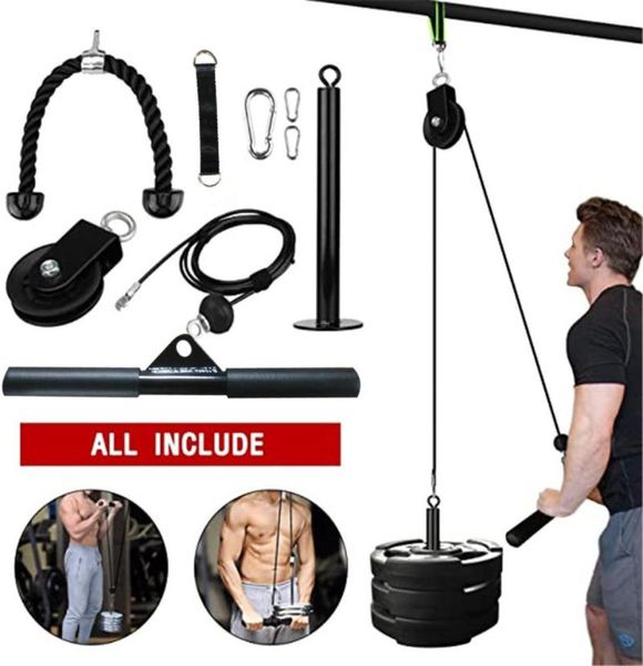 9PC Kabelmaschinenaufsätze Trizeps-Seil Kabelzug optional für Fitnessstudio Fitnessgeräte Gewichtheben Trainingszubehör7012523