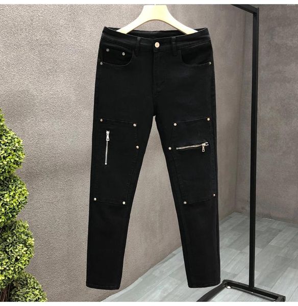 Jeans masculinos TR0983 Moda 2023 Pista Luxo Design Europeu Roupas Estilo Festa