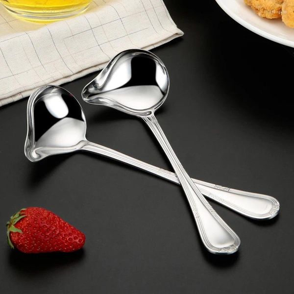 Cucchiai Cucchiaio Per Zuppa In Acciaio Inossidabile Mestolo Piccolo Che Serve Porridge Creativo Set Di Posate Delicate