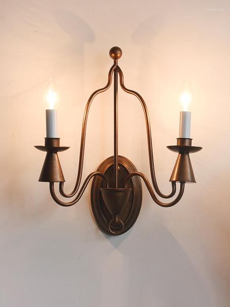 Lampade da parete Nordic Living Room Decoration Lampada in metallo Vintage Loft Designer Retro Candle Light Dining Antique Sconce Led