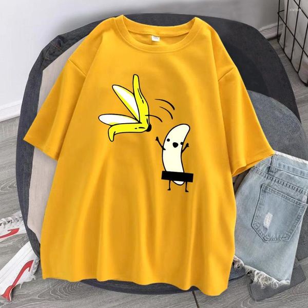 Erkek Tişörtleri Banana Peel Komik Erkek Üstleri Pamuk Yaz Gömlek Crewneck Gevşek Nefes Alabilir Giysileri Vintage Casual Tee