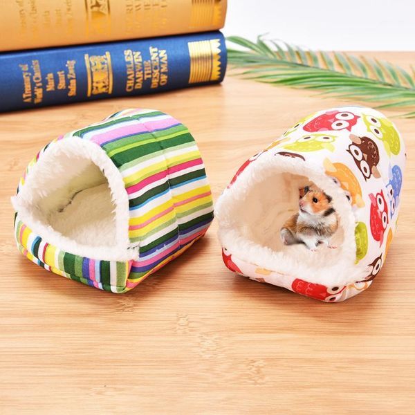 Letti per gatti Gabbia colorata per criceti per animali Nido caldo Peluche Casa Piccole mini forniture