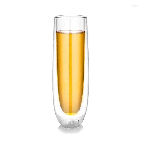 Şarap Gözlükleri INS Moda Stil Çift Cam Düğün Şampanya Cam Takılar Verre Köpüklü İçecek Flütleri Rum Likör Kupası