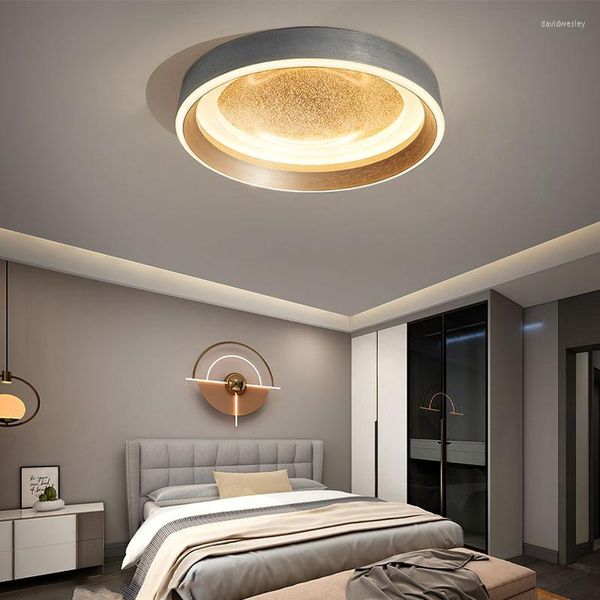 Lampadari 2023 Lampadario a led in stile moderno di lusso per camera da letto Soggiorno Doccia Lampada da studio Lampada da soffitto rotonda con design a cielo stellato