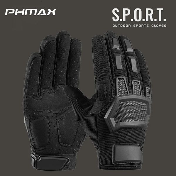 Luvas de esqui PHMAX Luvas táticas ao ar livre Luvas de esqui inverno quente à prova de vento impermeável touch-screen velo antiderrapante inverno ciclismo luva 231120