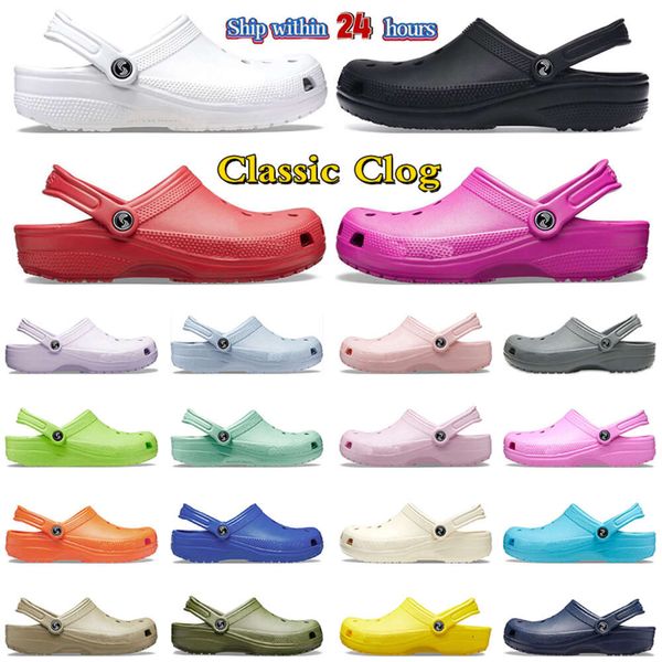 Klasik Crocsss Clog Ture Tasarımcı Slaytlar Sandalet Summer Plaj İzleyicileri Su Geçirmez Slaytlar Siyah Beyaz Hemşirelik Hastanesi Çocuklar Erkek Erkek Terozlu Açık Ayakkabılar