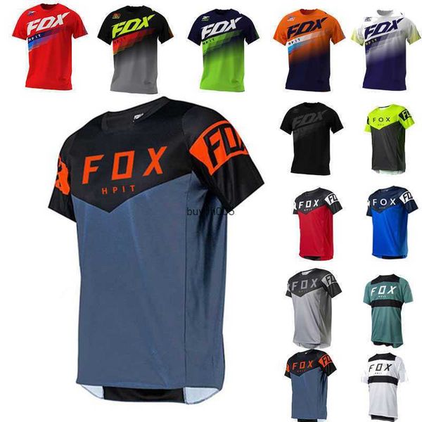 Camiseta masculina 2023 Novo estilo Jerseys HPIT Fox Mountain Bike MTB Offroad DH Motocicleta Jersey Motocross Sportwear Racing Bike