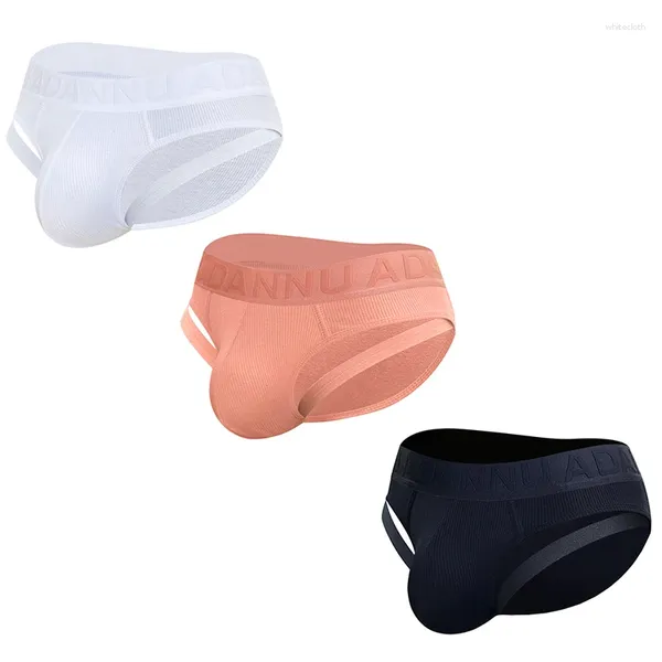 Unterhosen 3 stücke Herren Unterwäsche Slips Set Doppel Gürtel Baumwolle Bequeme Sexy Höschen Freies Schiff Männlich Ropa Interior Hombre