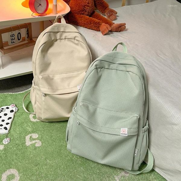 Schultaschen Baumwolle Tuch Frauen Rucksack Weibliche Reiserucksack Schultasche Für Mädchen Im Teenageralter Einfarbig College Studenten Bookbag Mochilas