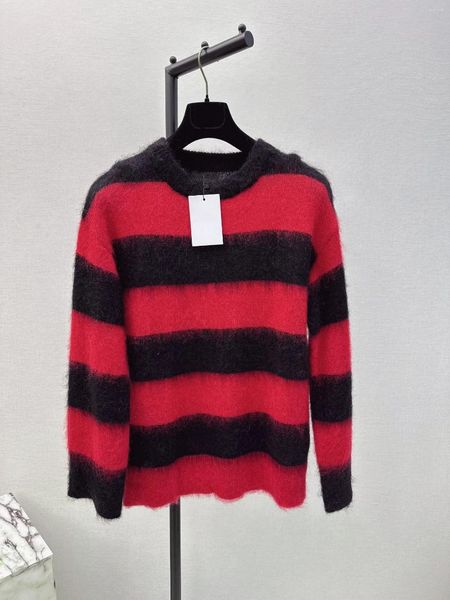 Sonbahar/Kış için Kadın Sweaters Sweater 2023 En Kaliteli Tasarımcı Giysileri Lüks Renk Eşleşen Şerit Tiftik Külot Kadınlar L