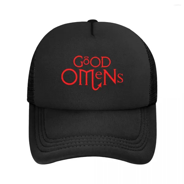 Cappellini da baseball personalizzati rossi Good Omens TV Show Berretto da baseball Outdoor Donna Uomo Cappello da camionista regolabile Estate