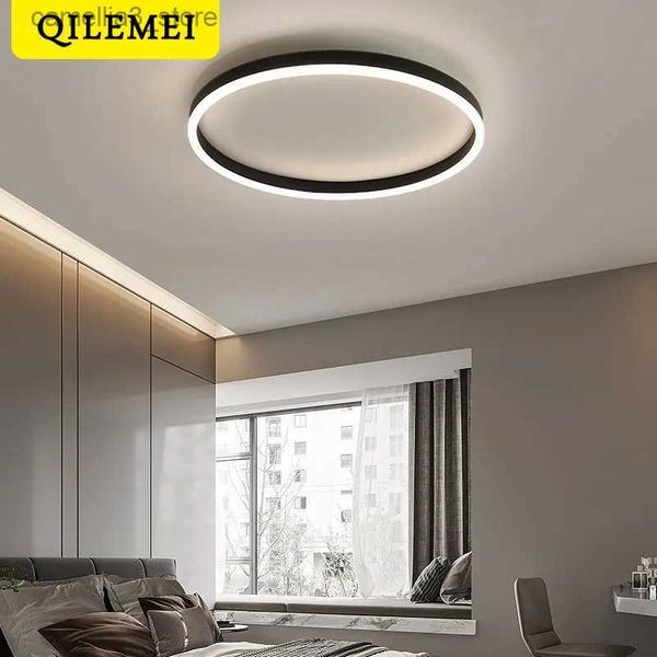 Luzes de teto redondas modernas LED lâmpada de teto iluminação interna sala de estar quarto estudo luzes de teto superfície decoração para casa luminaria q231120