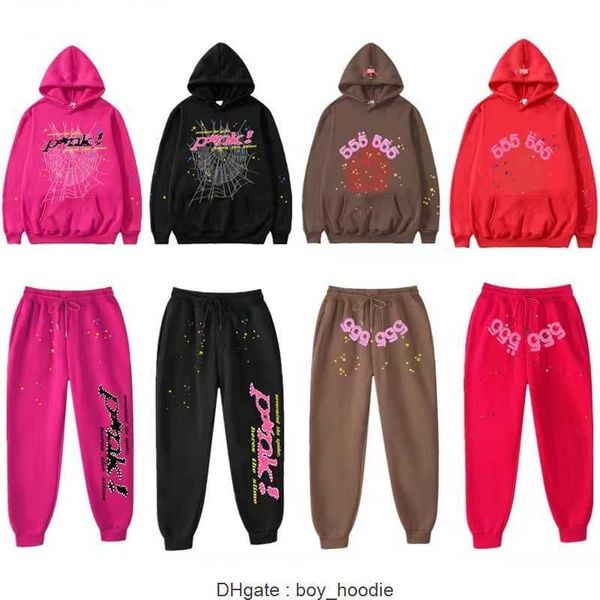 Felpa con cappuccio da uomo Sp5der Felpe con cappuccio firmate Abbigliamento Maglione Uomo Spider 555555 Felpa rosa Giacca manica lunga S5der World Wide 999 Club BGVX