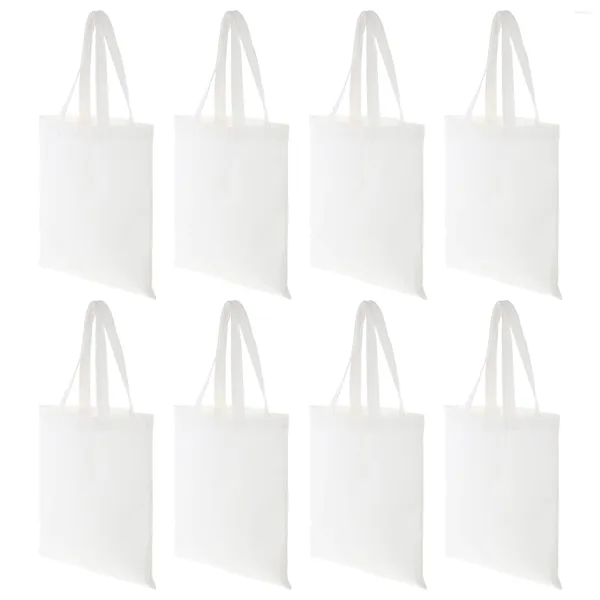 Sacos de armazenamento 8 pcs sublimação sundries sacola em branco lona ombro grande capacidade bolsa de compras impressão em massa