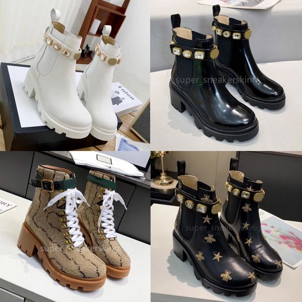 Stivali firmati Stivali stringati Stivali da donna di qualità Stivaletti in vera pelle Scarpe stile classico Stivali da neve autunnali invernali Stivaletti in tela di nylon taglia 35-42