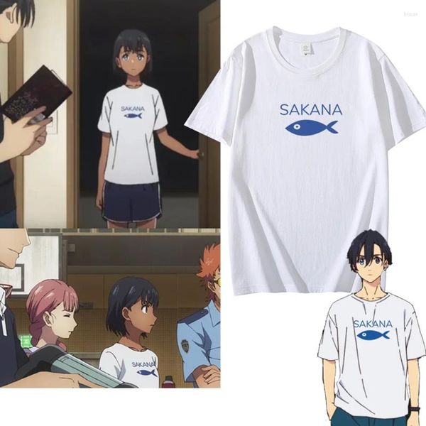 Camisetas masculinas unissex anime verão tempo renderizando outro horizonte ajiro shinpei sakana cosplay trajes de algodão curto camiseta camiseta topo