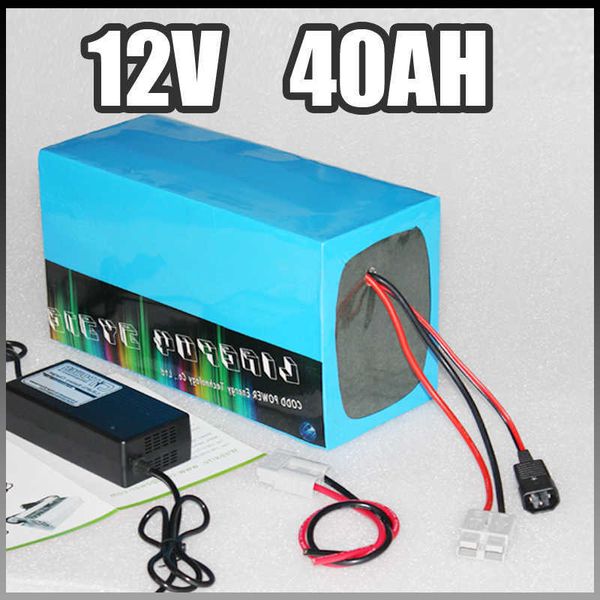 12V 40AH Bateria de armazenamento de energia Bateria de bicicleta elétrica Bateria de lítio com carregador BMS 12V Bateria de scooter RC de íons Li 958