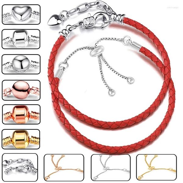 Braccialetti con ciondoli 2 pezzi Offerta speciale Catena in pelle rossa vintage Perline fai da te Bracciale di lusso per donna Uomo Gioielli regali